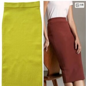 Aritzia Babaton Bodycon Contour Knit Chartreuse Pencil Skirt XS